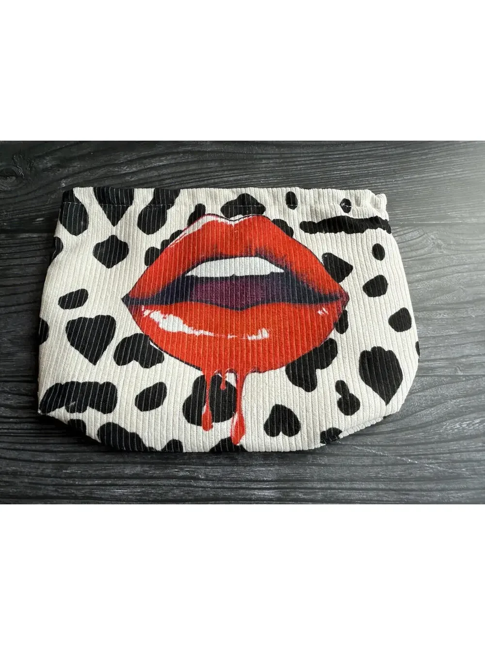Makeup Cosmetic Black Red‎ Lips Bag Pouch Beauty  Gift